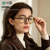 Monture ronde en métal, lunettes élégantes et haut de gamme avec logo personnalisé en usine