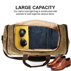 Muestra Gratuita, Bolsa de Lona Encerada Impermeable de Gran Capacidad Personalizada para Viajes Deportivos, con Compartimento para Zapatos - Product Image 3