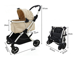 200 Lüks Köpek Arabası Hepsi Bir Arada Katlanabilir 4 Tekerlekli Açık Hava Evcil Hayvan Puset Arabası Taşınabilir Köpek Taşıyıcısı/Taşıma Çantası - Product Image 5