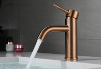 Keran Wastafel Kamar Mandi, Keran Wastafel Stainless Steel Pegangan Tunggal Satu Lubang Air Terjun Mixer Wajah Kamar Mandi