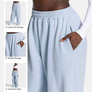 Pantalones de Yoga Personalizados con Logotipo para Mujer, Casuales, Holgados, de Pierna Ancha, para Gimnasio, Correr, Entrenamiento, Cómodos, Transpirables, con Bloques de Color - Product Image 2