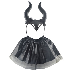 Children's Performance <strong>Costume</strong> <strong>Devil</strong> Horn <strong>Costume</strong> <strong>Red</strong> <strong>Devil</strong> Horn Hairband Mesh Dress <strong>Halloween</strong> Cosplay <strong>Costume</strong> - Product Image 2