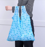 Protection de l'environnement réutilisable facile à transporter petit fourre-tout de poche pliable sac à provisions pliant en polyester