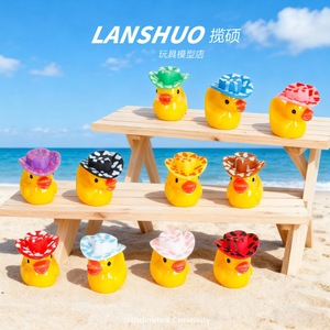 ตุ๊กตาเป็ดเรซิ่นหลานซัวพร้อมหมวกหลากสี ของเล่นอาบน้ำขนาดเล็ก 3 มิติ สำหรับเด็กอายุ 2-4 ปี - Product Image 4
