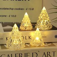 Décoration de fête de Noël, veilleuse en plastique en forme d'iceberg à LED avec lumière blanche chaude, fonctionne sur piles