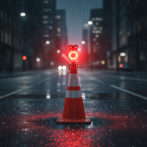 Luce di Segnalazione d'Emergenza Lampeggiante, Batteria Ricaricabile 2*1.2V, Dimensioni 21*9cm, Luce di Avvertimento per Barriere Stradali per la Sicurezza alla Guida - Product Image 1