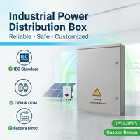 Boîtier de distribution d'alimentation double ATS industriel 380V avec stabilisateur de tension 50KVA, relais de séquence de phase, panneau de commande IP54