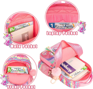 Sac <span class=keywords><strong>à</strong></span> <span class=keywords><strong>roulettes</strong></span> amovible 5 en 1 Girls Trending Bookbag Sac <span class=keywords><strong>à</strong></span> dos <span class=keywords><strong>à</strong></span> <span class=keywords><strong>roulettes</strong></span> <span class=keywords><strong>licorne</strong></span> rose Bagages pour enfants Sac <span class=keywords><strong>à</strong></span> dos scolaire - Product Image 5