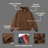 Sweat-shirts à capuche mi-zippés personnalisés pour hommes, coupe classique, 380 GSM, velours épais 100% coton, logo brodé pour agences promotionnelles