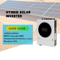 Onduleur solaire hybride 6,2 kW 48 V MPPT 120 A à onde sinusoïdale pure, entrée PV 6000 W, surveillance Wi-Fi, double sortie