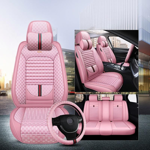 2026 Neuer Sommer Ganzjahres-Universal-Luxus-Lederbezug mit Eisseide Rosa Autositzbezug Komplettset - Product Image 2