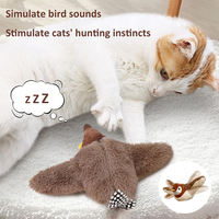 Nouveau jouet interactif pour chaton et chat, oiseau interactif volant détachable avec ailes battantes et sons de chant d'oiseaux simulés