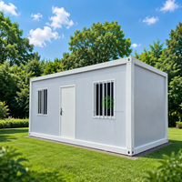 Maison conteneur préfabriquée modulaire portable et détachable de 20 pieds, style contemporain, rectangulaire, en kit