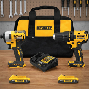 Kit combinado de 2 herramientas para taladro percutor inalámbrico de 20 V MAX con 1/4 pulg. Portabrocas reversible de velocidad variable sin llave para bricolaje - Product Image 3