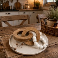 Guirlande de perles en bois en forme d'ananas, style Art déco moderne, à 2 maillons entrelacés, sculpture décorative pour table basse, étagère, maison