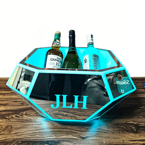 Cubo de Hielo LED de Plástico para Bar, con Capacidad para 6-12 Botellas de Champán, Vino o Cerveza, con Luz de Colores Cambiantes - Product Image 1