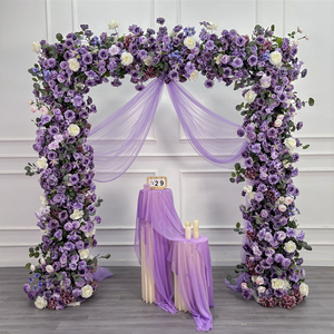Arco de flores cuadrado personalizable en color neutro, decoración de arco de flores para boda, telón de fondo de flores de seda artificiales para arreglos de boda - Product Image 1