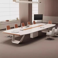 Ensemble de table de conférence de luxe moderne avec chaises Mobilier de bureau pliable en MDF pour l'école et les salles de réunion