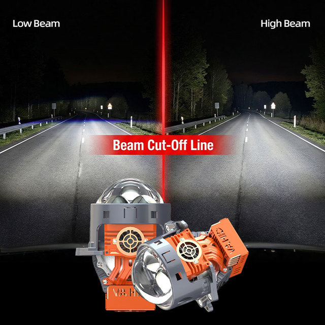 VAHID New Factory Custom 3 Inch Bi LED Projector Lens 50W/80W High Precision LED Chips Double Laser Universal Automotive
