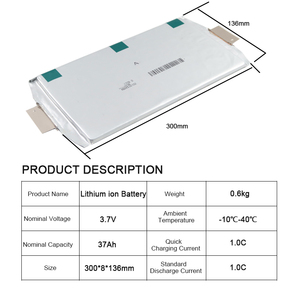 Литий NMC Lipo аккумуляторная ячейка 3,7 В 26Ah 30Ah 32Ah 37Ah литий-ионная аккумуляторная батарея NMC для 12V 36V - Product Image 3