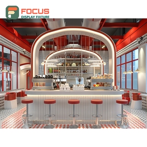 เคาน์เตอร์บริการร้านกาแฟเชิงพาณิชย์ สีดำด้าน พร้อมพื้นที่จัดแสดงอุปกรณ์เสริม เคาน์เตอร์บริการหน้าร้าน - Product Image 1