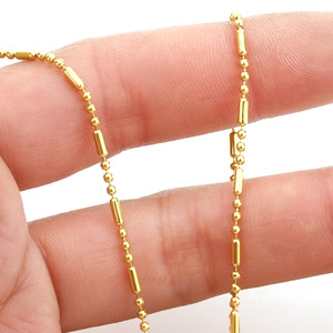 Cadena de acero inoxidable con cuentas, relación 3:1, color dorado, para la fabricación de pulseras, accesorios de joyería DIY H1465 - Product Image 3