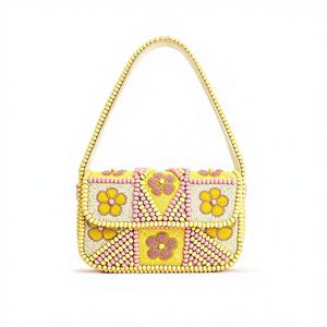 Sacs à bandoulière en coton pour femmes, pochettes perlées faites à la main pour usage quotidien, soirées, shopping, fêtes, style bohème, sacs messager - Product Image 1