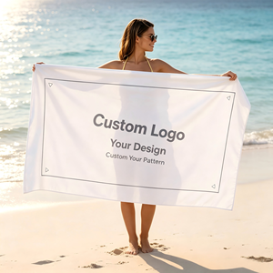 Toalla de Playa de Algodón Suave y Absorbente con Impresión Personalizada al por Mayor - Product Image 1