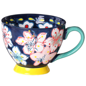 Dessiné à la main Relief céramique luxe écologique cadeaux d'affaires tasse haute valeur esthétique grande capacité personnalisable tasse de lait d'avoine - Product Image 5