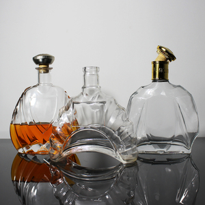 Bouteille de liqueur vide transparente en verre super flint de luxe 700 ml 750 ml pour whisky, spiritueux, tequila, brandy, XO avec bouchon - Product Image 3