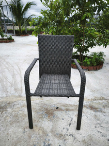 Modern Style Aluminum & Steel Frame Patio Dining <b>Chair</b> Portable Living Room Armchair <b>Stackable</b> <b>Outdoor</b> Rattan <b>Chair</b> - Product Image 1