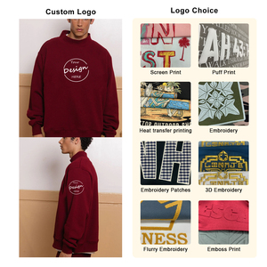 Sweat-shirt à col montant pour femmes broderie personnalisée patchs logo pull de haute qualité pull-over décontracté en coton polaire - Product Image 2