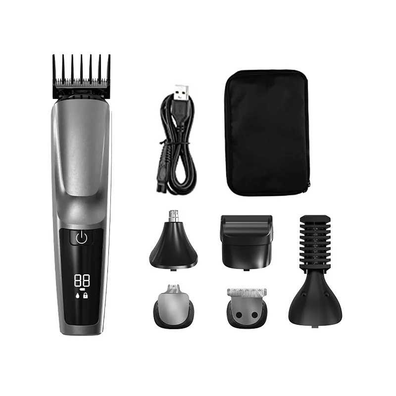 5 in 1 cordless multifunctional low noise electric hair cutting machine grooming kit beard trimmer hair clippers for men