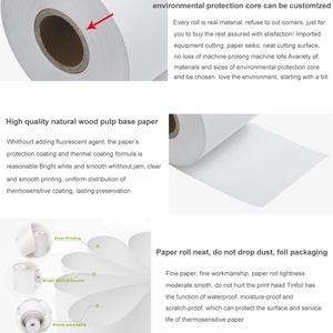 Papier de caisse enregistreuse 80*80mm, papier thermique monocouche sans noyau avec trou de 8mm/10mm, rouleau de papier thermique 57x40mm, couleur personnalisée pour terminal de point de vente - Product Image 3