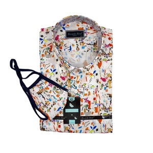 Camisa de vestir de manga larga de algodón con estampado Floral de otoño para hombre, Camisa de popelina con cuello levantado de nuevo diseño de calidad hecha en Turquía - Product Image 1