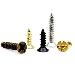 Tornillo de madera con cabeza avellanada plana Phillips M2 M2.6 M3, pequeño, dorado, plateado, antiguo, latón, bronce, negro