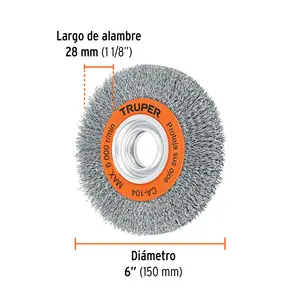 BOX 4 Alambre de cardado de 6' x 3/4' para amoladora, TRUPER - Product Image 3