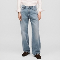 Jeans amples pour hommes OEM/ODM, pantalon en denim à jambes larges, bleu clair, vintage, coupe droite, style rétro streetwear, bas de tenue décontracté pour homme