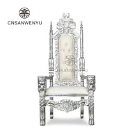 Location de Mobilier pour Événements Pas Cher, Chaise Trône Antique Roi et Reine Luxe Royale à Dossier Haut pour Mariage, pour le Marié et la Mariée