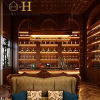 Comptoir de bar moderne en marbre avec éclairage LED, armoire à vin super luxueuse, écologique et durable pour les pubs