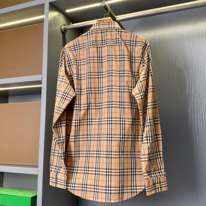 เสื้อเชิ้ตแขนยาวลายตารางสไตล์วินเทจ Burberry คุณภาพดี ดีไซน์ทันสมัย ระบายอากาศได้ดี สำหรับผู้ชาย - Product Image 5