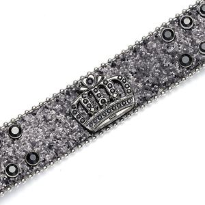Sınır ötesi Punk taç Trendy kemer kakma Rhinestone Sequins erkek kadın moda kaya tarzı alaşım toka erkek kadın kemeri - Product Image 5