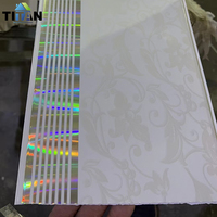 Dalles de Plafond en Plastique 25mm, Revêtement de Plafond en PVC, Panneau de Plafond Intérieur, Panneau Mural en PVC