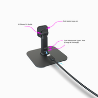 Station de charge pour lunettes connectées Ray-Ban Mate avec base métallique et lumière d'ambiance respirante