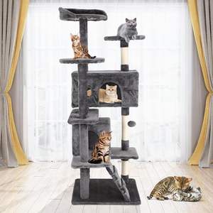 Grand condo <span class=keywords><strong>pour</strong></span> <span class=keywords><strong>chat</strong></span> de 70 cm, <span class=keywords><strong>échelle</strong></span> de grimpeur, cabane de jeu, arbre à <span class=keywords><strong>chat</strong></span>, griffoir, jouets - Product Image 1