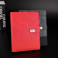 Carnet en cuir PU de qualité supérieure avec tissu assorti, classeur A5 rechargeable avec porte-cartes et boucle magnétique en métal