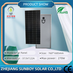 แผงโซลาร์เซลล์แบบโมโนกลาส 270 วัตต์ 24 โวลต์ แบบกำหนดเองได้ เทคโนโลยี PERC แบบฮาล์ฟเซลล์ สำหรับระบบพลังงานแสงอาทิตย์ภายในบ้าน ขนาด 182 มม. - Product Image 2