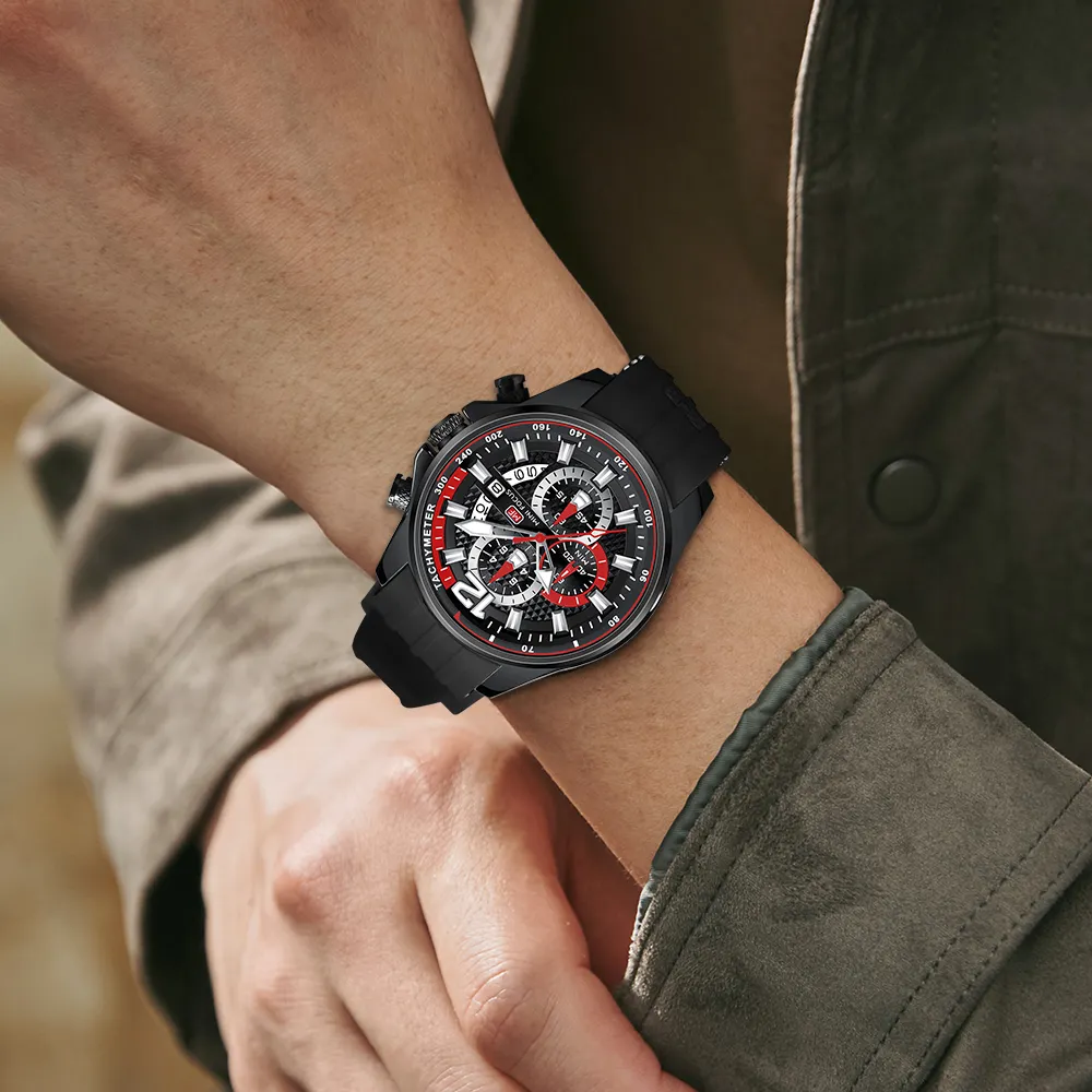 2021ユニークなプライベートミニフォーカスMF0350Gクォーツムーブメント腕時計ルミナスリロイパラホンブルメンズリストクォーツ時計
