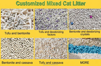Litière pour chat en tofu mélangé de qualité supérieure, forte absorption, désodorisante, écologique, faible teneur en poussière, fourniture d'usine