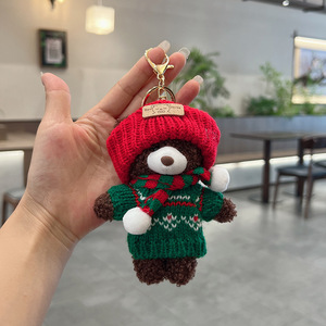 Pendentif en peluche de Noël, petit ours mignon, <span class=keywords><strong>porte</strong></span>-clés Duffy <span class=keywords><strong>Disney</strong></span>, cadeau pour couples, poupée de dessin animé, breloque de sac, emballé individuellement - Product Image 4